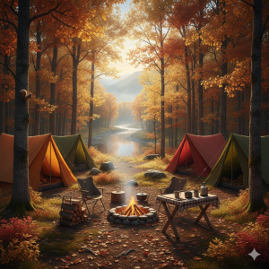秋のキャンプ場のイメージ[AI(Gemini)]