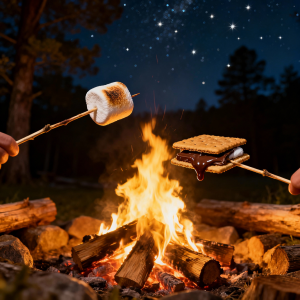 キャンプでデザート[AI]