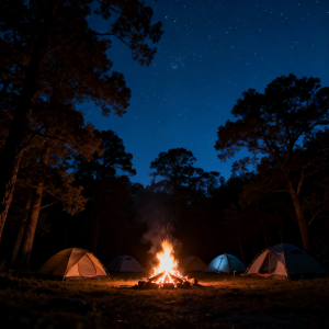 夜のキャンプ場[AI]