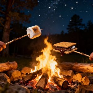 キャンプでデザート[AI]