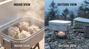 熱伝導率と形状を活かした蒸し調理イメージ