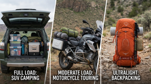 移動手段別：積載ボリュームの比較イメージ