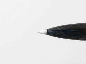 ホワイトを筆に取る