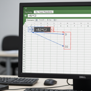 F2キーを押して数式の参照元がカラーで表示されている画面
