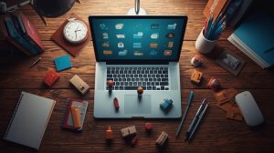 全ての機能が一つに集約されたデスク