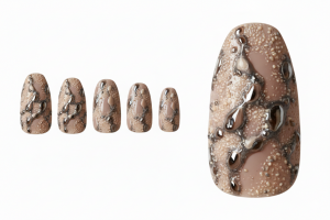 30選!3D・ぷっくりアートのネイルチップ特集|お花や水滴で指先に立体感を 4 07-14_ニュアンス・ストーン・テクスチャ (Nuance Stone Texture)