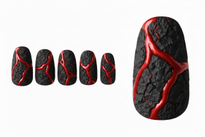 30選!3D・ぷっくりアートのネイルチップ特集|お花や水滴で指先に立体感を 10 07-20_溶岩・ラバ・フロー (Lava Flow)