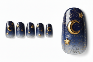 30選!3D・ぷっくりアートのネイルチップ特集|お花や水滴で指先に立体感を 3 07-23_スターリー・リリーフ (Starry Night Relief)