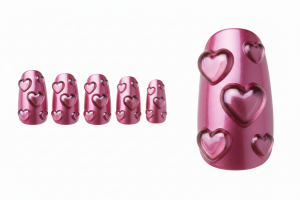 30選!3D・ぷっくりアートのネイルチップ特集|お花や水滴で指先に立体感を 8 07-28_ハート・バルーン (Heart Balloon Party)