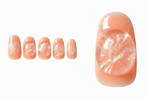 30選!3D・ぷっくりアートのネイルチップ特集|お花や水滴で指先に立体感を 9 07-29_ピーチ・ジャム・ウルウル (Peach Jam Uru-uru)