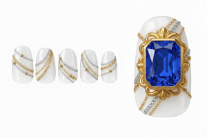 30選!3D・ぷっくりアートのネイルチップ特集|お花や水滴で指先に立体感を 10 07-30_ロイヤル・ビジュー・ワンホン (Royal Bijou One-Hong)