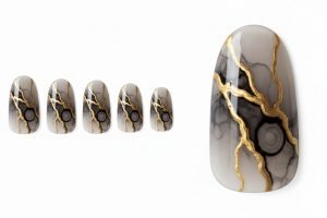 インク・水彩ネイル30選!じゅわっと滲む繊細なニュアンスデザインカタログ 9 08-09_インク・パイライト (Ink Pyrite)