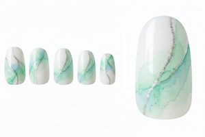 インク・水彩ネイル30選!じゅわっと滲む繊細なニュアンスデザインカタログ 10 08-10_ミント・ブリーズ (Mint Breeze Watercolor)