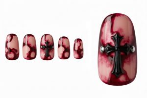 インク・水彩ネイル30選!じゅわっと滲む繊細なニュアンスデザインカタログ 1 08-11_ブラッド・ドロップ・ゴシック (Blood Drop Gothic)