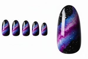 インク・水彩ネイル30選!じゅわっと滲む繊細なニュアンスデザインカタログ 4 08-14_ギャラクシー・インク・スプラッシュ (Galaxy Ink Splash)
