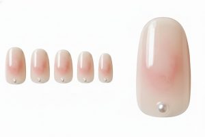 インク・水彩ネイル30選!じゅわっと滲む繊細なニュアンスデザインカタログ 5 08-15_スキン・ローズ・インク (Skin Rose Ink)