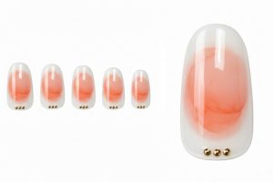 インク・水彩ネイル30選!じゅわっと滲む繊細なニュアンスデザインカタログ 10 08-20_アプリコット・チーク・ゴールド (Apricot Cheek Gold)