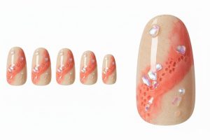 インク・水彩ネイル30選!じゅわっと滲む繊細なニュアンスデザインカタログ 4 08-24_珊瑚・コーラル・リーフ (Coral Reef Watercolor)