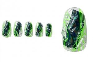 オーロラ・氷ネイル30選!うるうるネイルの透明感デザインカタログ 3 09-23_ネオン・サイバー・氷 (Neon Cyber Ice)