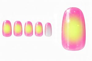 Y2K・サイバーネイル30選!平成レトロと近未来が融合するネイルチップカタログ 5 12-15_ネオン・ハロー・グラデーション (Neon Halo Gradient)