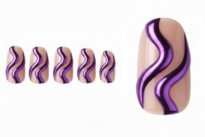 Y2K・サイバーネイル30選!平成レトロと近未来が融合するネイルチップカタログ 9 12-19_サイバー・ウェーブ・ライン (Cyber Wave Line)