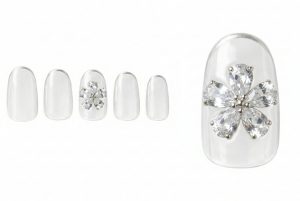 ブライダル・ウェディング30選!一生に一度の輝きを指先に纏うネイルカタログ 9 13-19_クリスタル・フラワー・3D (Crystal Flower 3D)