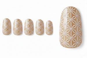 成人式・和柄30選!振袖を最高に輝かせる豪華ネイルチップ完全カタログ 2 14-12_煌・シャンパン・麻の葉 (Shine Champagne Asanoha)