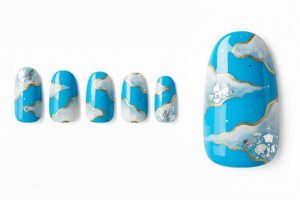 成人式・和柄30選!振袖を最高に輝かせる豪華ネイルチップ完全カタログ 10 14-20_空・雲取り・銀河 (Sky Clouds Galaxy)