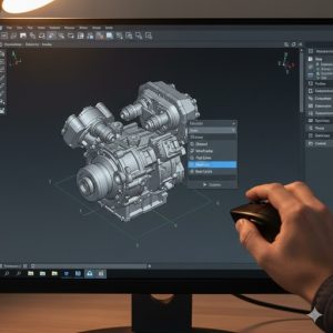 FreeCADの表示スタイルを切り替える操作画面
