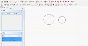 対称にしたい「図形」（点や線）2つをクリック