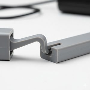 スナップフィットがパチンと噛み合う瞬間の概念図