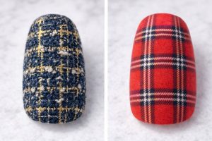 ツイード・チェック柄30選!秋冬を彩る温もりネイルチップデザインカタログ 2 ツイードとチェック柄の素材感比較