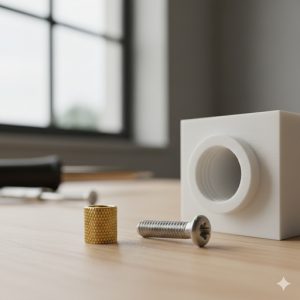 ネジ穴とインサートナットの比較