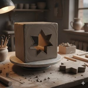 型抜きのようにくり抜く