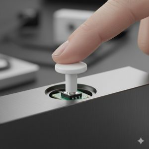 基板上のスイッチとケースの距離を埋める延長ボタンの概念図