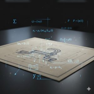 梁のたわみ計算をイメージさせる設計図面と数式