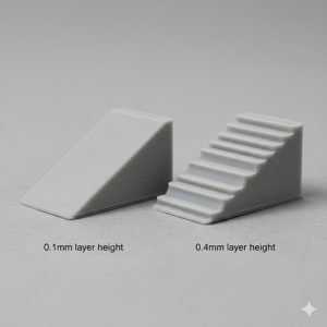 積層ピッチの違いによる表面の粗さの比較