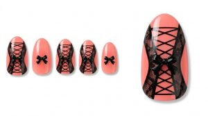 好きな人を振り向かせる勝負デート30選!あざと可愛い指先 8 17-18_媚びない黒リボン×ピンク (Pink & Black Balletcore)