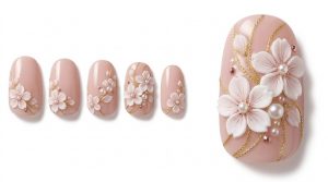 推しに愛を捧げる!ライブ・イベント参戦30選!概念ネイル集 5 21-25_桜の姫君・和風・ロマン (Cherry Blossom Princess)