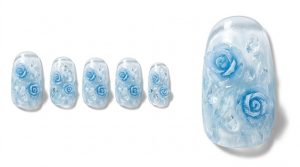 推しに愛を捧げる!ライブ・イベント参戦30選!概念ネイル集 8 21-28_氷結の薔薇・クリスタル・フロスト (Frozen Rose Crystal Frost)