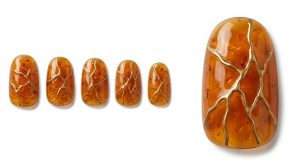 大人なBarで乾杯。夜のデート30選!色気漂う深みカラー 9 25-09_琥珀の雫・金継ぎ風 (Amber Teardrop Kintsugi)