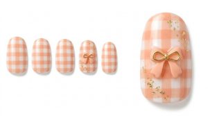 28-20_ピーチ・ギンガム・リボン (Peach Gingham Ribbon)