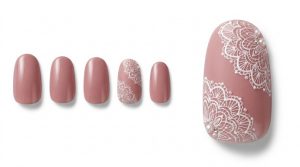 格式高いホテルウェディング参列30選!お祝いのお呼ばれネイル 2 29-02_淑女のダスティローズ・レース (Lady's Dusty Rose Lace)