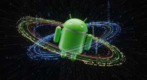 Androidのアイコンが知的な光に包まれる
