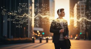 ヘッドホンで知識を吸収するスタイリッシュな学習者