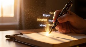 ペンから光の言葉が溢れ出す