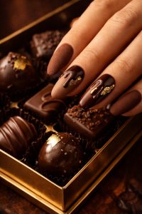 想いを伝える甘い指先。バレンタイン・ショコラネイルチップ30選|本物のような質感と大人可愛いハート 2 マットとツヤが共演する高級ショコラネイルの世界