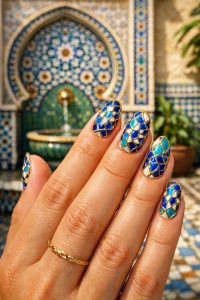 異国情緒あふれる指先。モロッカン・オリエンタルネイルチップ30選|タイル柄と緻密な幾何学模様の誘惑 2 モロッカンタイルの緻密な手描きアートの世界
