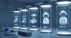 個性豊かなAIエージェントたちが並ぶ