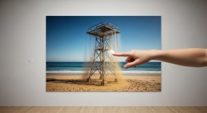 写真から邪魔なものが砂のように消えていく